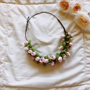 Pink rose flower crown